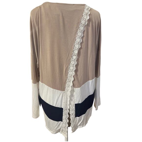 HYFVE Color Block Open V Back Blouse S - Picture 3 of 6